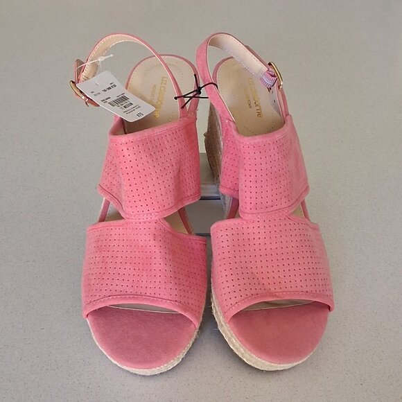 Liz Claiborne "Hatcher" Rose Garden Pink Wedge Heel Sandals Women's Size 11M - Picture 1 of 16